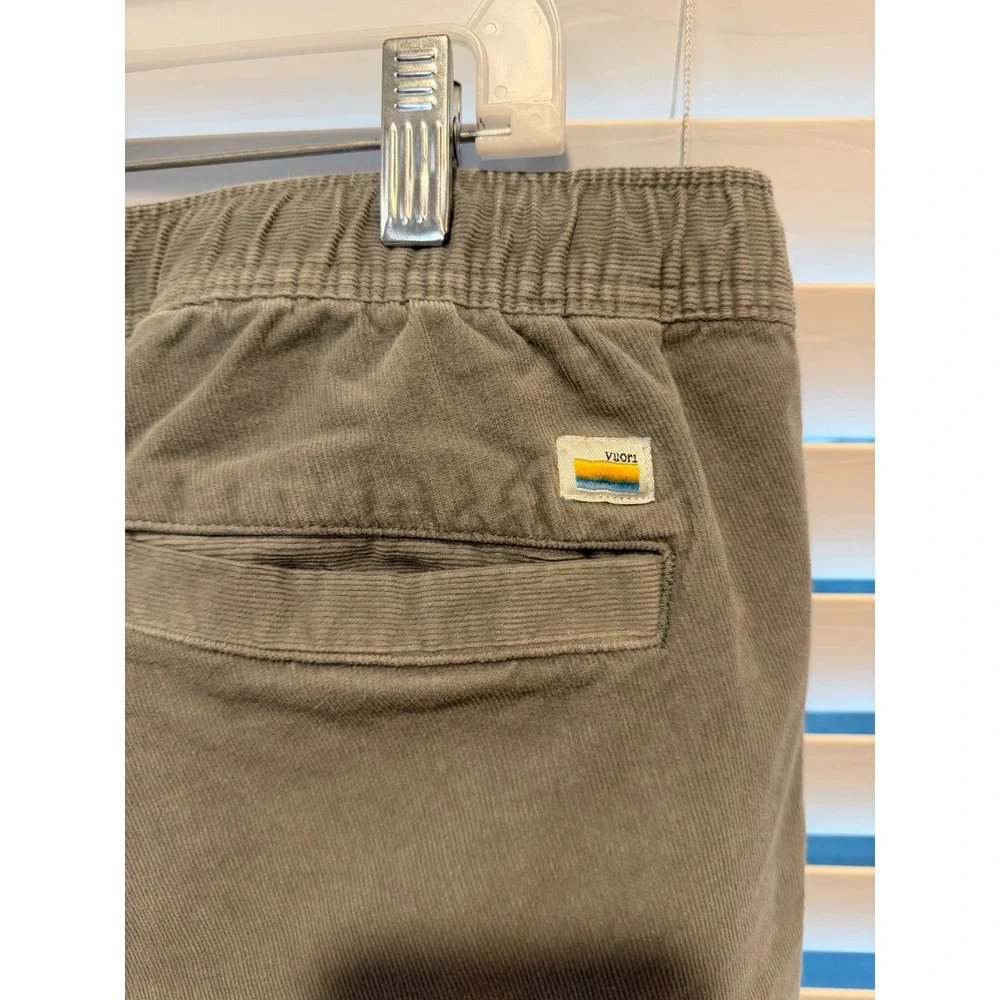 Vuori Mens Corduroy Shorts Charcoal Grey Elastic Waist V385 XXL